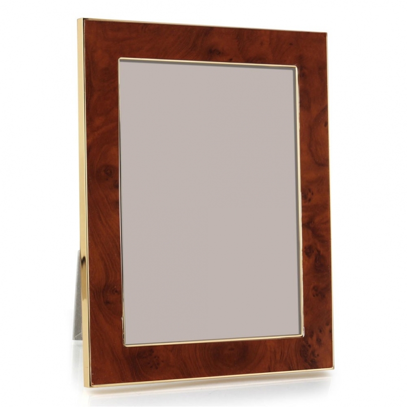 Picture frame in magnifying glass and gilt metal,