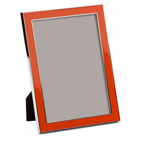 Cadre photo émaillé orange sur Moinat SA  - Antiquités décoration 