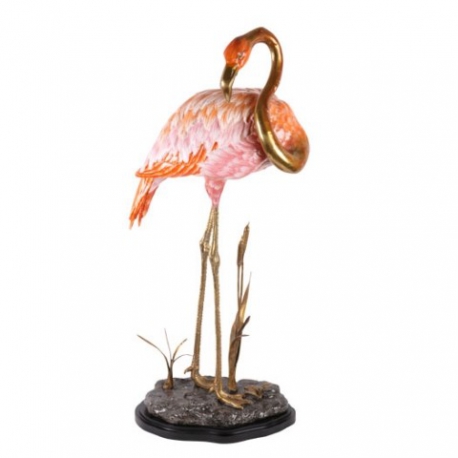  Flaman rose en porcelaine et bronze, sur  Moinat SA  - Antiquités décoration
