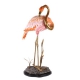 Flamant rose en porcelaine et bronze