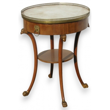  Guéridon rond Biedermeier. Dessus marbre blanc. sur  Moinat SA  - Antiquités décoration