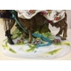 Groupe avec chèvre en porcelaine Capo di Monte