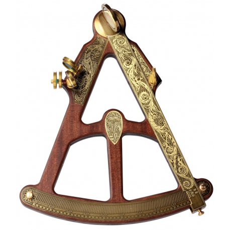 Replica sextant made of brass and wood at  Moinat SA  - Antiques and home décor