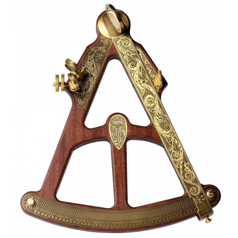 Sextant reproduction brass and wood
