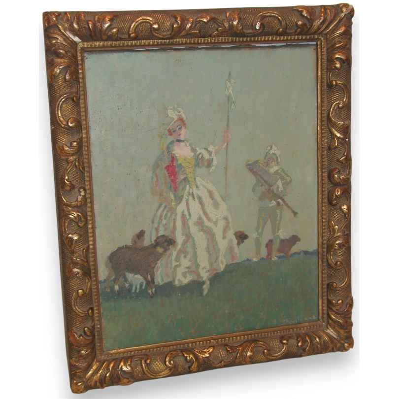Paintings | Painting entitled ‘Bergère’, signed FONTANEZ. Moinat SA  – Antiques and home décor