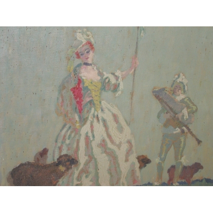 Paintings | Painting entitled ‘Bergère’, signed FONTANEZ. Moinat SA  – Antiques and home décor