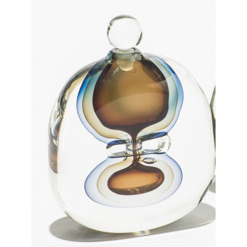 Bottle lying, modernist signed BEGOU.