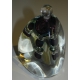 Bottle triangular modernist, signed BEGOU.