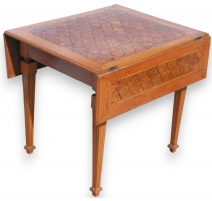 Table Directoire à abattants avec 2 tiroirs.