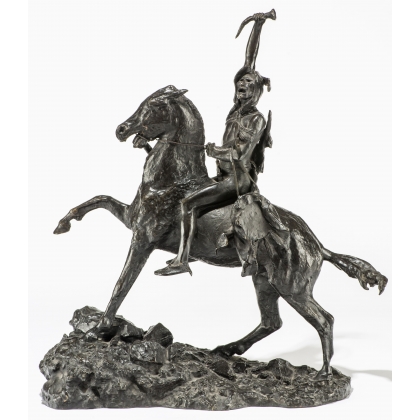 Sculpture \"Indien vainqueur\", en bronze.