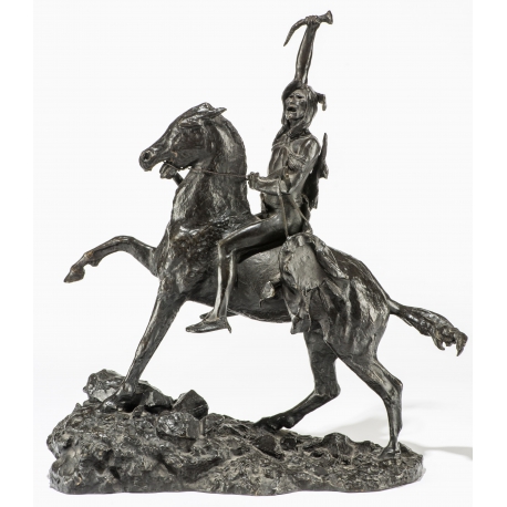 Sculpture \"Indien vainqueur\", en bronze.