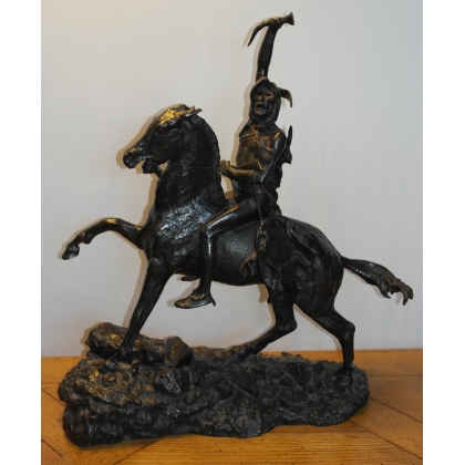 Sculpture \"Indien vainqueur\", en bronze.