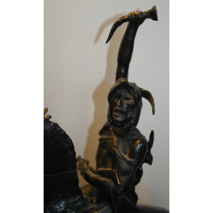 Sculpture \"Indien vainqueur\", en bronze.