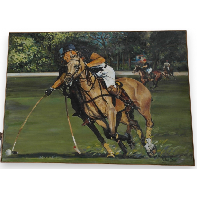 Tableau \"Alesan polo\", signé Jean-Louis MERRÉ.