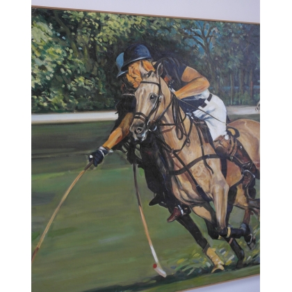 Tableau \"Alesan polo\", signé Jean-Louis MERRÉ.