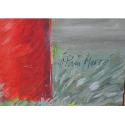 Tableau \"Bleu, blanc, rouge\", signé MERRÉ.