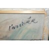 Tableau \"L\'arrivée\", signé Jean-Louis MERRÉ.