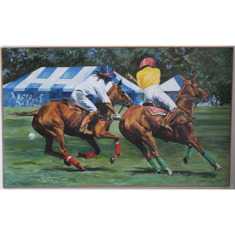 Paintings | Painting entitled ‘Polo fighting’, signed by Jean-Louis MERRÉ. Moinat SA  – Antiques and home décor