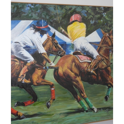 Paintings | Painting entitled ‘Polo fighting’, signed by Jean-Louis MERRÉ. Moinat SA  – Antiques and home décor