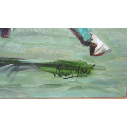 Paintings | Painting entitled ‘Polo fighting’, signed by Jean-Louis MERRÉ. Moinat SA  – Antiques and home décor