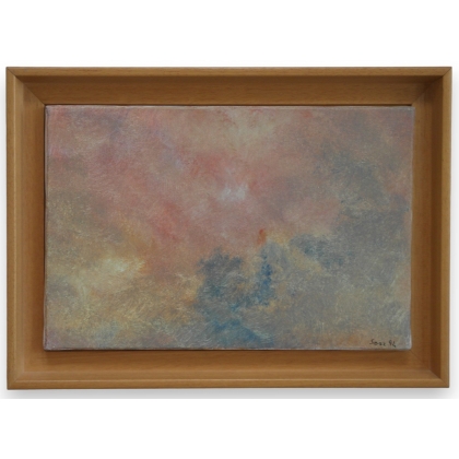 Tableau \"Rose\", signé SOAZ, daté 94.