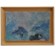 Tableau "Bleu", signé SOAZ, daté 94.