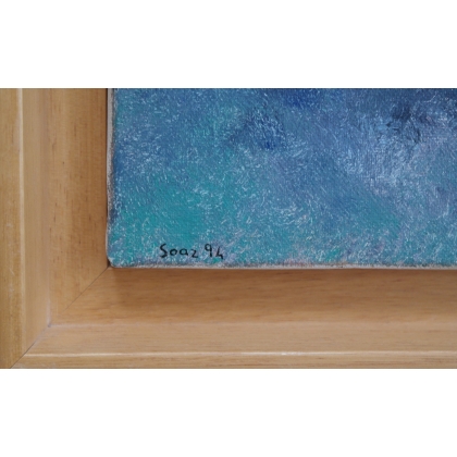 Paintings | Painting entitled ‘Bleu’, signed SOAZ, dated 94. Moinat SA  – Antiques and home décor