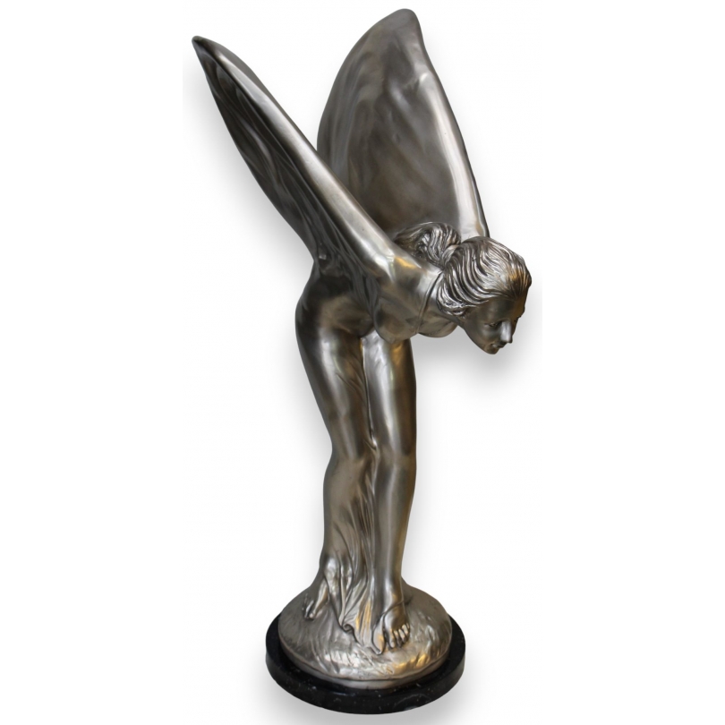 Grand bronze argenté \"Femme ailée\"