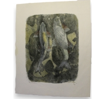 Gravure "Deux hotus", signée Robert HAINARD.