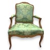 Louis XV armchair with a flat backrest. From Moinat SA – Antiques and home décor