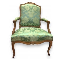 Fauteuil Louis XV dossier plat.