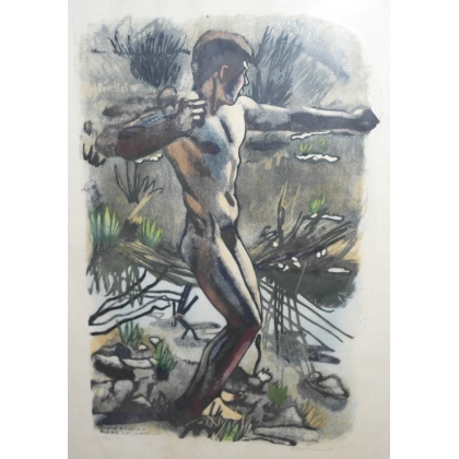 Engraving entitled ‘The Stone-Thrower’, signed HAINARD, on Moinat SA – Antiques and decorative items – Engravings, lithographs