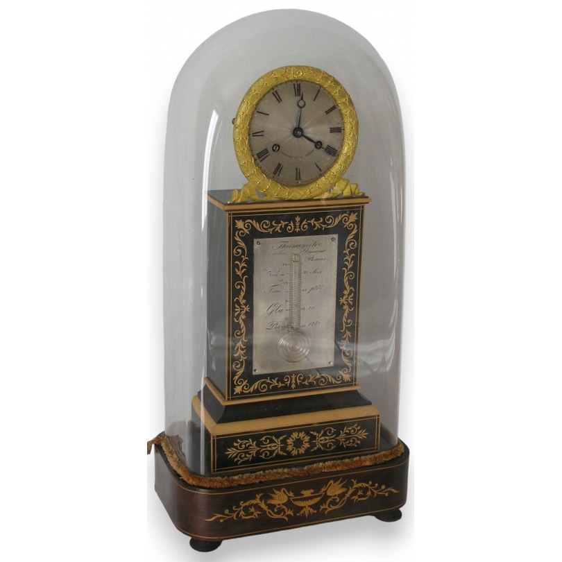 Charles X inlaid clock and thermometer, COLLIN.