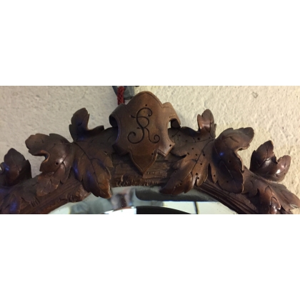  Miroir ovale en bois sculpté de Brienz sur  Moinat SA  - Antiquités décoration