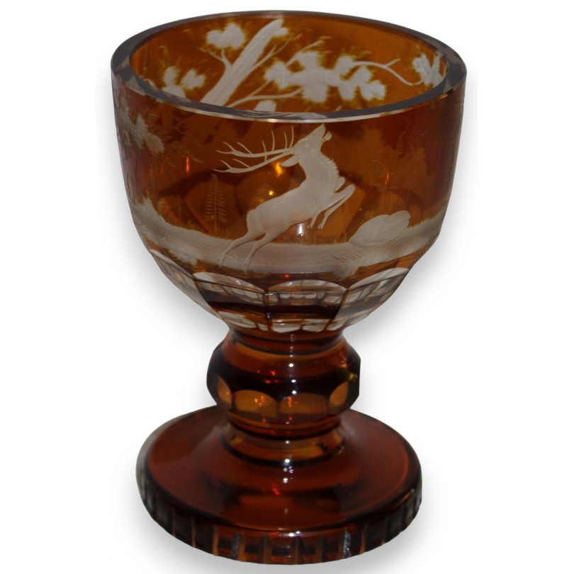 Bowl decorated with a stag and a tree. at  Moinat SA  - Antiques and home décor