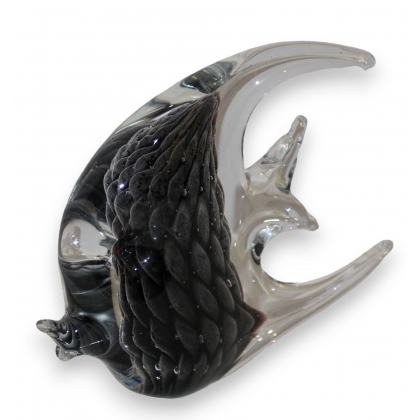 Sculpture \"Poisson\", en verre soufflé de Murano.