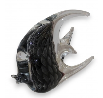 Sculpture "Poisson", en verre soufflé de Murano.