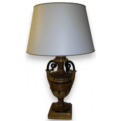 Paire de lampes en bois sculpté et peint sur  Moinat SA  - Antiquités décoration