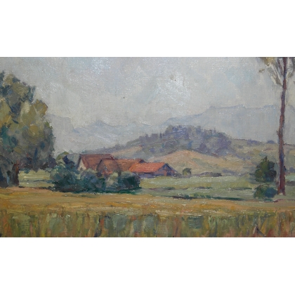 Paintings | Painting entitled ‘Geneva Countryside’ signed P. SOKOLOFF Moinat SA  - Antiques and home décor