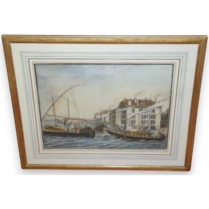 Engraving entitled ‘Geneva’ by François HESS  at Moinat SA  – Antiques and decorative items –  Engravings, lithographs