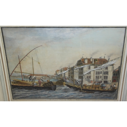 Gravure "Genève" par François HESS  sur Moinat SA  - Antiquités décoration -  Gravures, Lithos