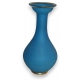 Vase en opaline bleu avec filet doré