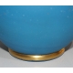 Vase en opaline bleu avec filet doré