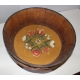 Bol à crème en bois, Art populaire décor fleur