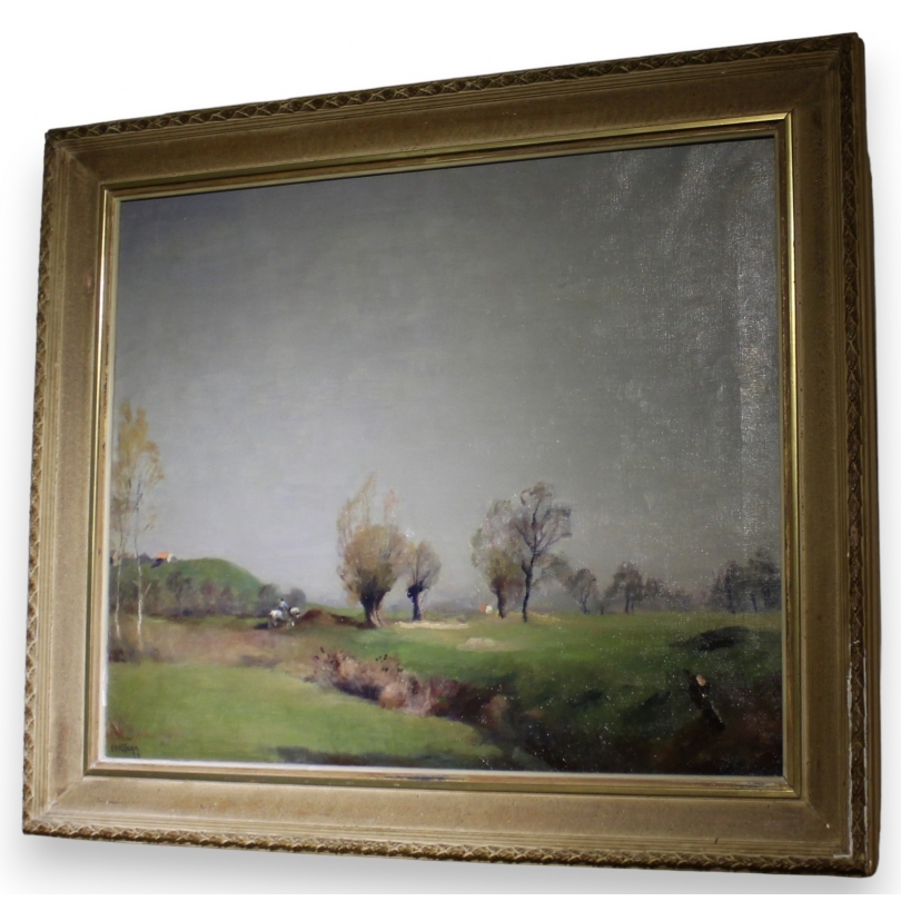Paintings | Painting entitled ‘Campagne’, signed ‘BRESSLER’ and dated. Moinat SA  – Antiques and home décor