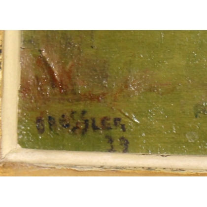 Paintings | Painting entitled ‘Campagne’, signed ‘BRESSLER’ and dated. Moinat SA  – Antiques and home décor