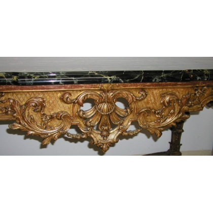 Louis XIV console table with X-shaped brace. At Moinat SA – Antiques and home décor