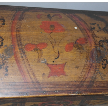 Small painted wooden chest with a domed lid at Moinat SA – Antiques and home décor