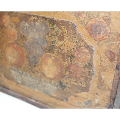 Small painted wooden chest, ‘Flowers and Fruit’, at Moinat SA – Antiques and home décor