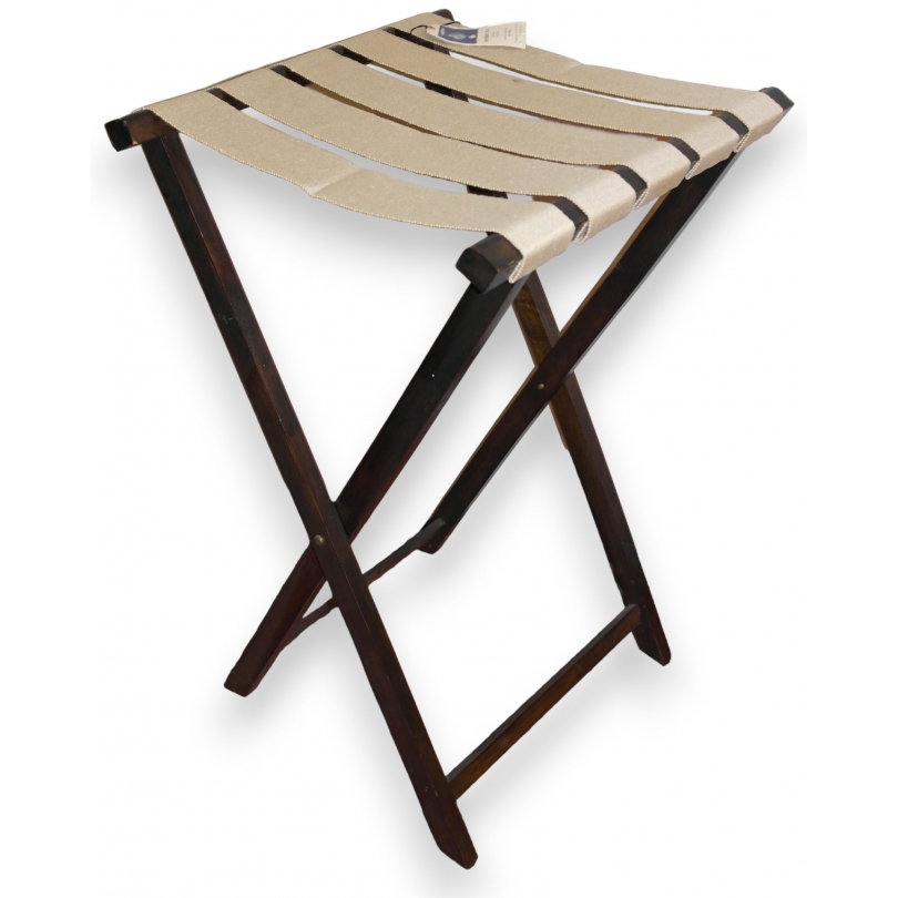 Mahogany luggage rack with hemp straps at  Moinat SA  - Antiques and home décor